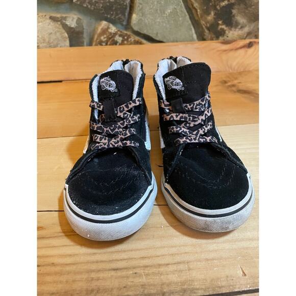 Vans off the wall toddler girl shoes. Cheetah. hearts. High top. Size 9.5 - Picture 3 of 7